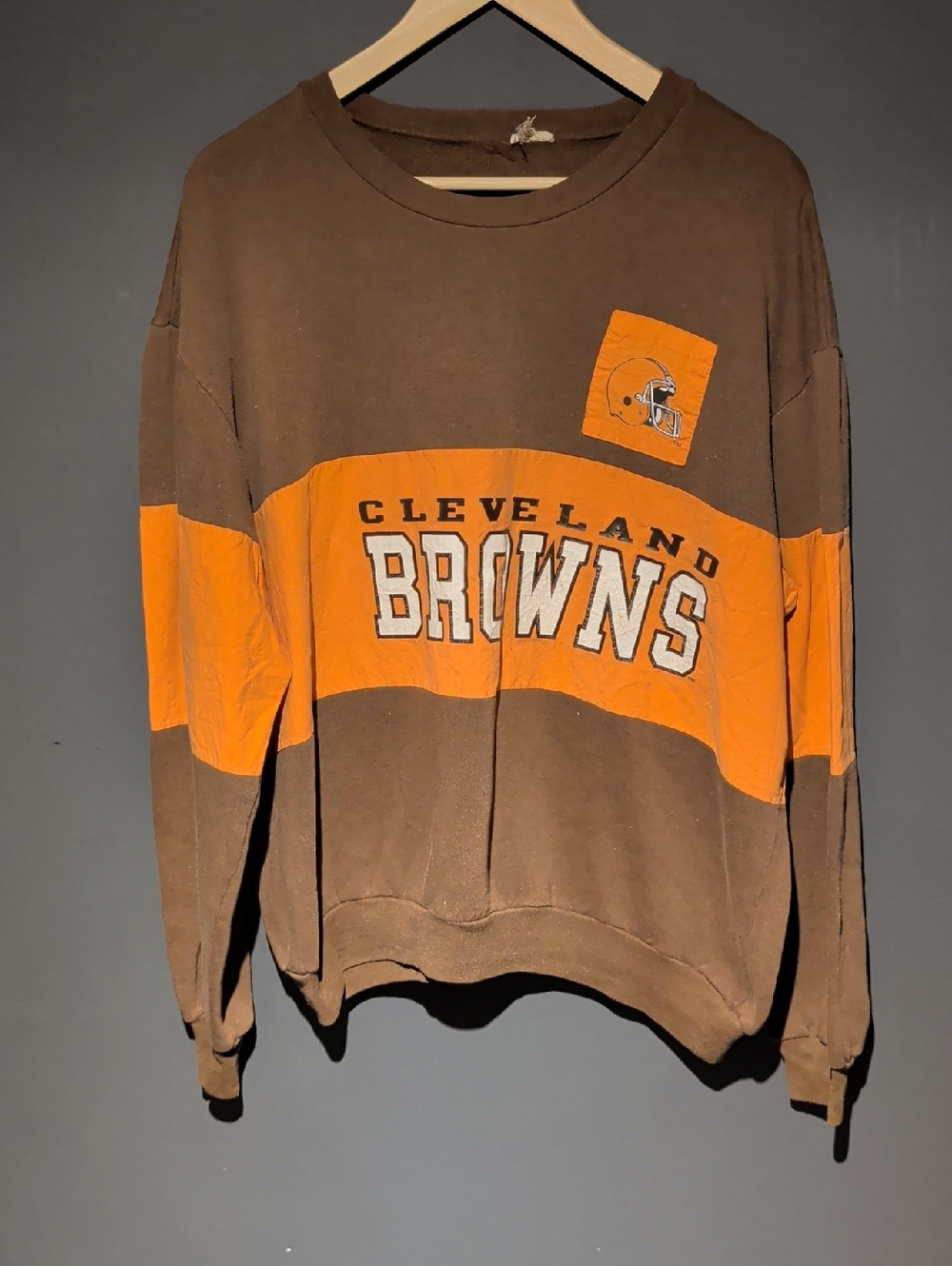 Vintage Cleveland Browns Brown & Orange Crewneck Sweatshirt